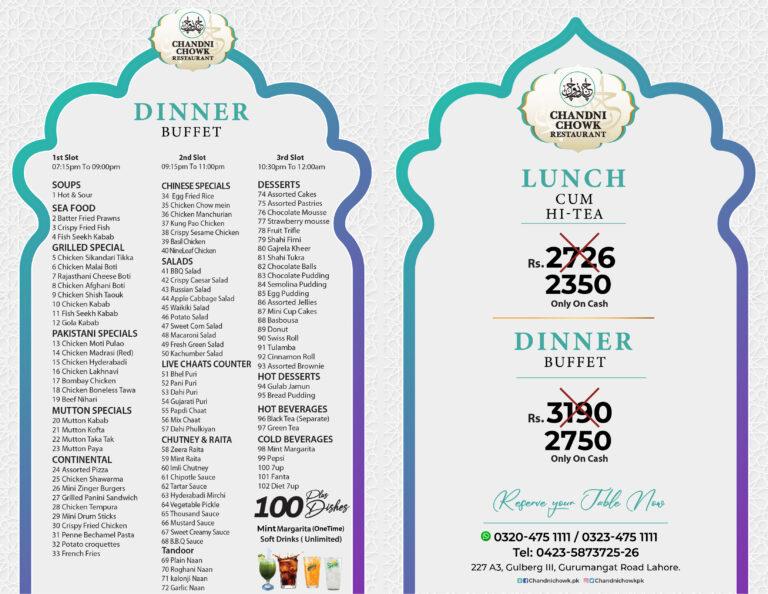 - Buffet menu 2 768x594 - Dinner Buffet