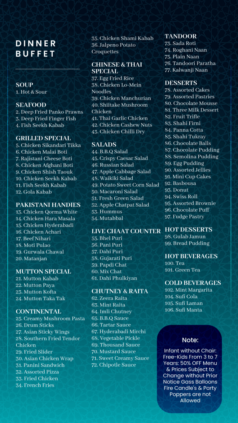 - dinner 768x1365 - The Best Buffet In Lahore